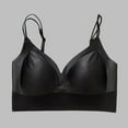thumbnail image 2 of YUGYXL Women's Silk Soft Cup Wireless Bra Top Full Coverage Spaghetti Straps Bras Push Up Bra with Smooth Satin Black XL, 2 of 3