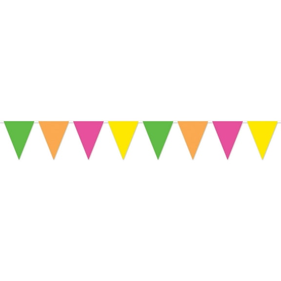 Beistle - 11" x 12' Neon Pennant Banner - 12 Pack