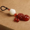 thumbnail image 5 of NSESSHome Natural Agate Jade Troops Pendant Feng Shui Keychain Luck Gifts For Men Women Bags Key Ring, 5 of 8