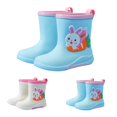thumbnail image 3 of XIMIN Kids Rain Boots Cute Non Slip Rain Boots Toddler Cartoon Rabbit PVC Rubber Rain Shoes with Warm Inner Boys Girls Rubber Short Rainboots for Outdoor, 3 of 7