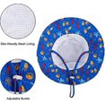 thumbnail image 3 of chapeau De Soleil Rglable Pour Bb (poulpe Bleue - Tour De Tte 44 - 46cm) Chapeau D't Pour Enfants Piscine Large Bord / Plage / Natation / Extrieu, 3 of 5