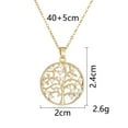 thumbnail image 2 of CUKIXA 18K Gold PVD Stainless Steel Tree of Life Pendant Necklace for Women, Round Medallion with Pavé CZ, Hypoallergenic, Adjustable 40+5 cm, 2 of 5