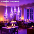 thumbnail image 7 of Halloween Hanging Light Up Spider Egg Sacs Decorations, Hanging Web Prop with Black Spiders, Indoor Outdoor Halloween Decor for Party Proch Yard Tree, 7 of 7