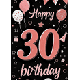 thumbnail image 4 of Pink and Black Themed 30th Birthday Banner with Balloons Party Decorations Backdrop Happy Birthday Party Supplies Photography Props Party Decors, 4 of 8