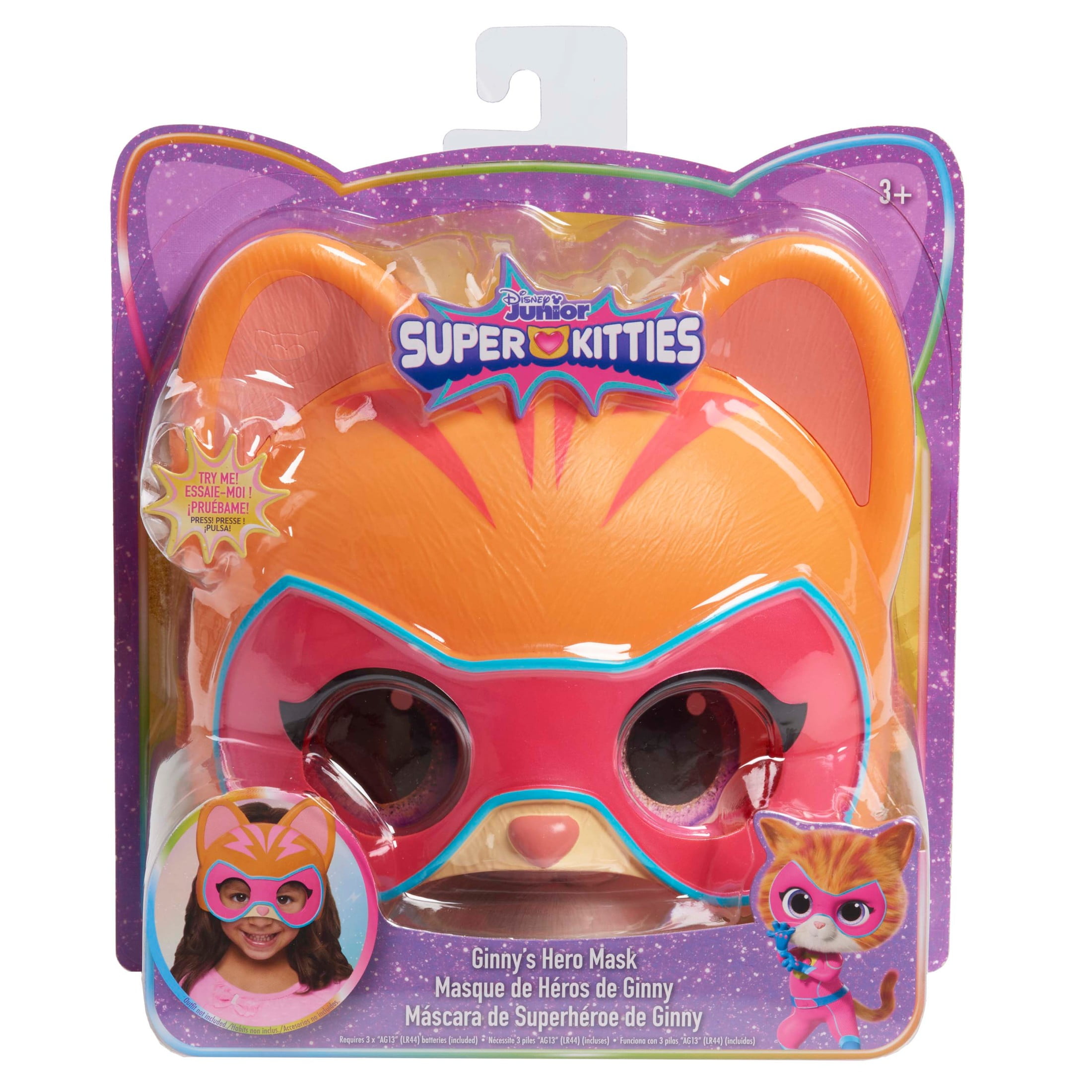 Disney Junior SuperKitties Ginny Hero Mask with Sounds, Adjustable Strap, Ages 3+