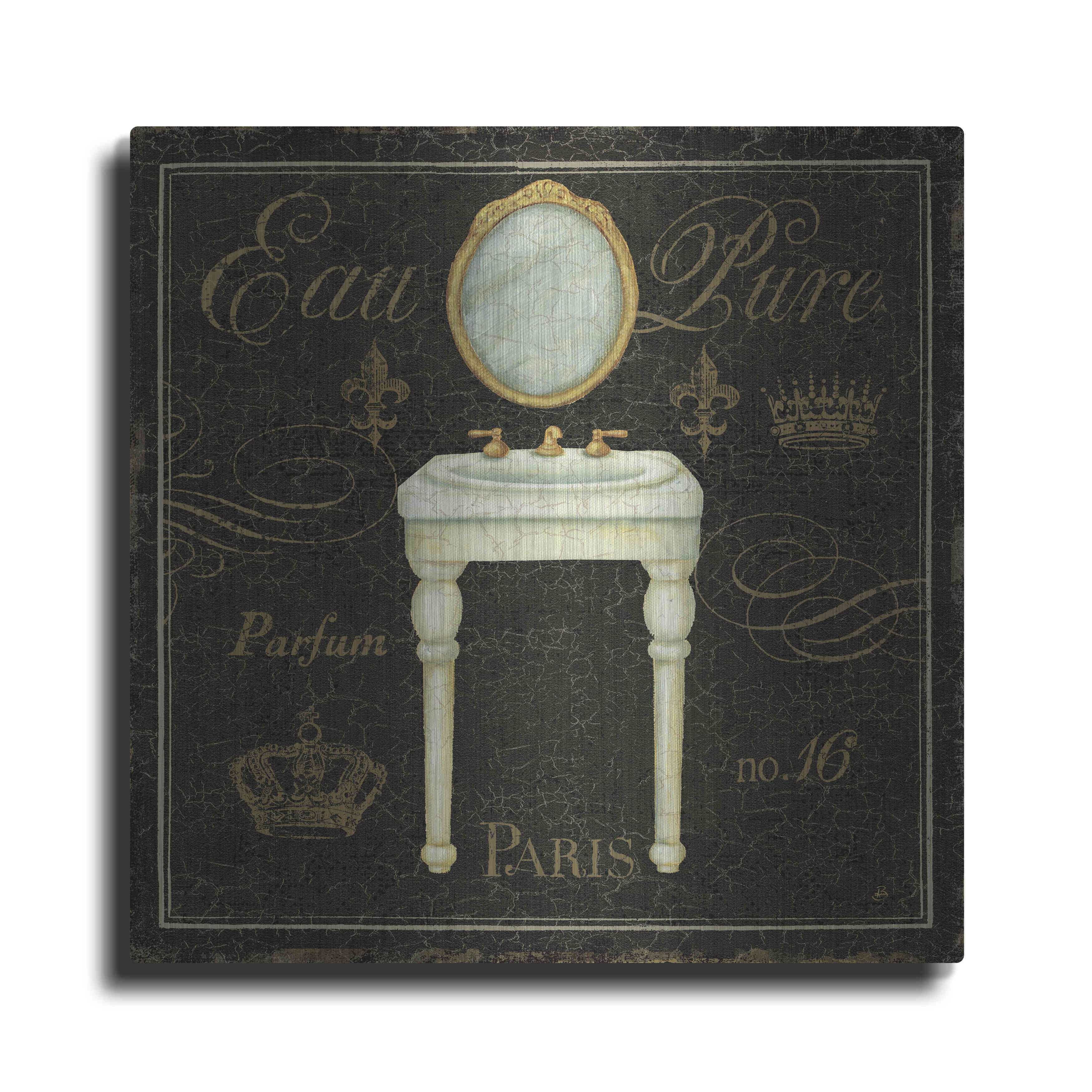 Bain de Luxe IV Gold and Black Canvas Art Print