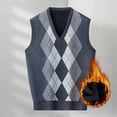 thumbnail image 2 of JIKNTTR Men Fashion Coats Autumn Winter Thicken Wram Casual Trendy V Neck Sleeveless Knit Sweater Vest, 2 of 3