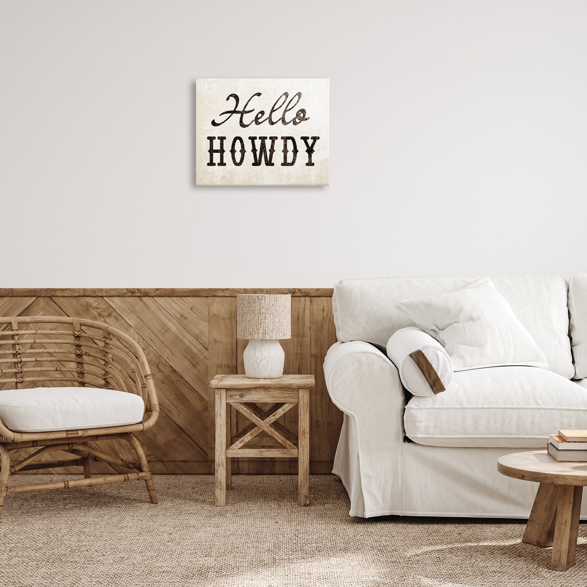 Stupell Industries Western Hellow Howdy Text & Numbers Painting Wrapped Canvas Art Print Wall Art, 20 x 16