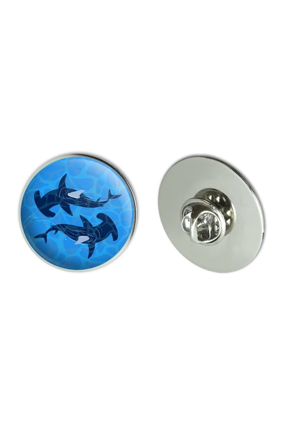 Hammerhead Sharks Swimming in the Ocean Metal 1.1" Tie Tack Hat Lapel Pin Pinback