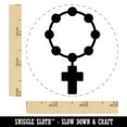 thumbnail image 2 of Rosary Catholic Symbol Self-Inking Rubber Stamp Ink Stamper - Black Ink - Small 3/4 Inch, 2 of 7