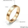 thumbnail image 5 of 316L Stainless Steel Roman Numerals CZ Band 3mm/4mm Mens Women's Ring Size 5-11, 5 of 9