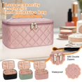 thumbnail image 3 of Makeup Bag,Large Travel Bag Organizer Cosmetic Bags for Women Washable Make Up Bag Organizer Case with Dividers Pink, 3 of 6