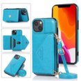 thumbnail image 1 of For Iphone 14 Cross-Body Card Bag Phone Case (Blue), iPhone 12 Pro Max, 1 of 7