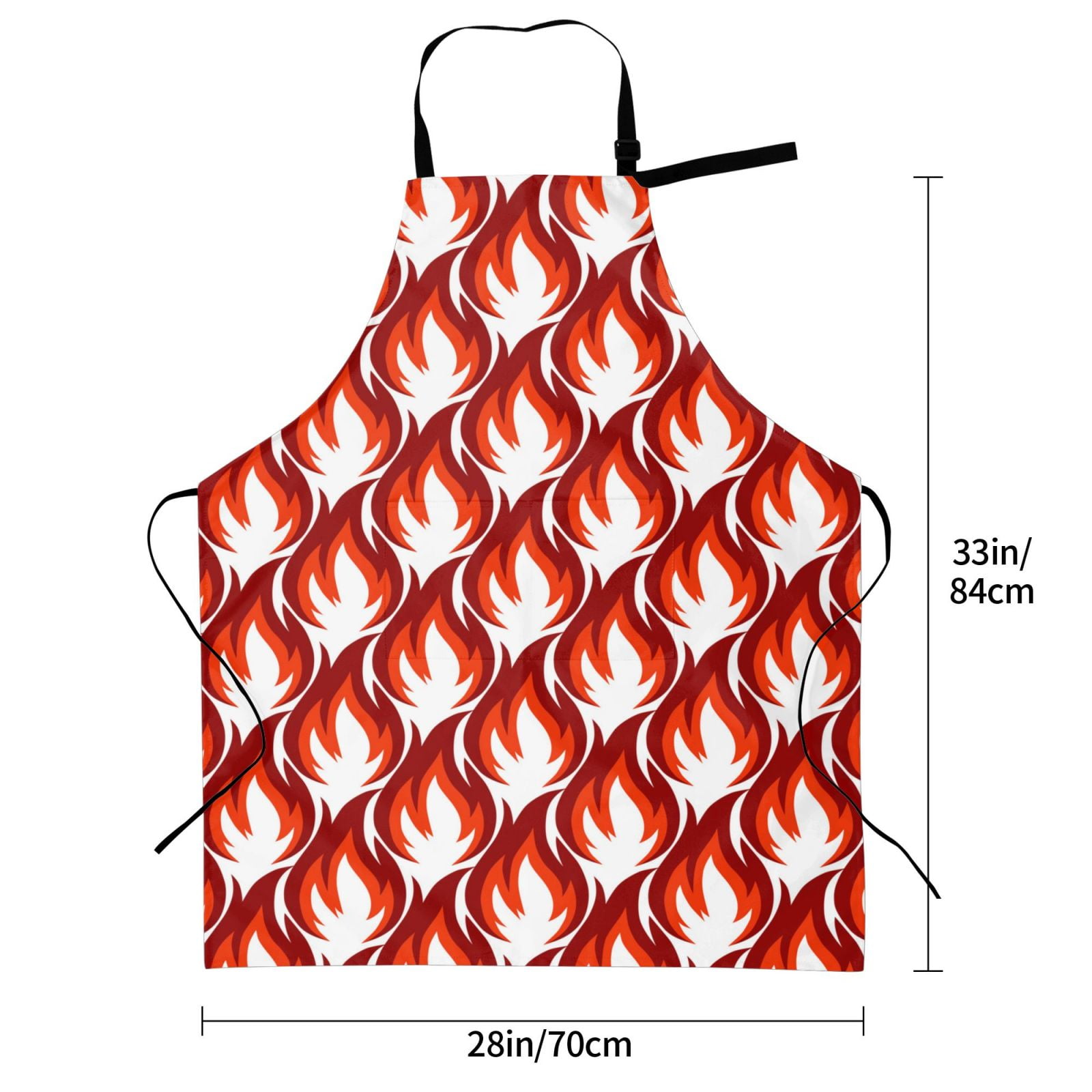 Kdxio Fire Symbols Apron with Pockets Adjustable Kitchen Aprons for Men Women Waterproof Aprons for Cooking,Drawing,Crafting, Baking Household Cleaning