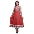 thumbnail image 1 of Bimba Kurti Indien Floral Pêche Foncé3 pour Femmes Robe Anarkali Prête à Porter Kurti Indien Imprimé TG, 1 of 6