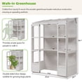 thumbnail image 2 of Mintazer 78" Walk-In Greenhouse, Outdoor Plant Gardening Greenhouse with 4 Independent Skylights & 2 Folding Middle Shelves, White, 2 of 17