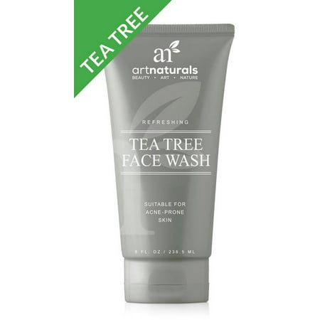 artnaturals Tea Tree Face Wash -  - Helps Heal and Prevent Breakouts, Acne and Skin Irritation - Green Tea, Tea Tree Essential Oil, and Aloe (Best Aloe Vera For Acne)