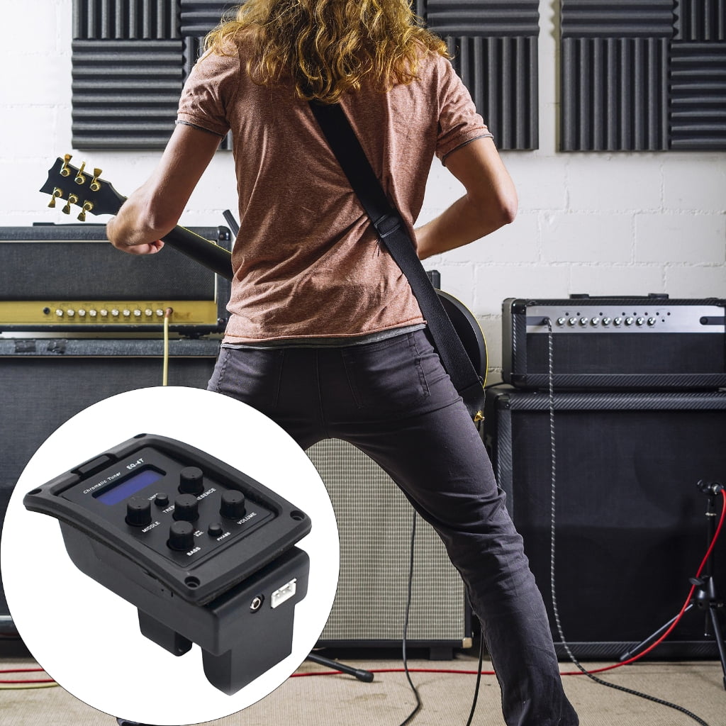 4 Band Pickup EQ Preamp With LCD Tuner And Volumes Control For Acoustic Guitar