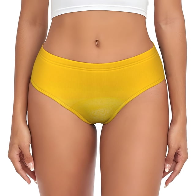Balery Yellow Lemon Ropa Interior de Algodón para Mujer con Dibujo – Braguitas Cómodas y Elásticas, Estilo Clásico-3X-Large