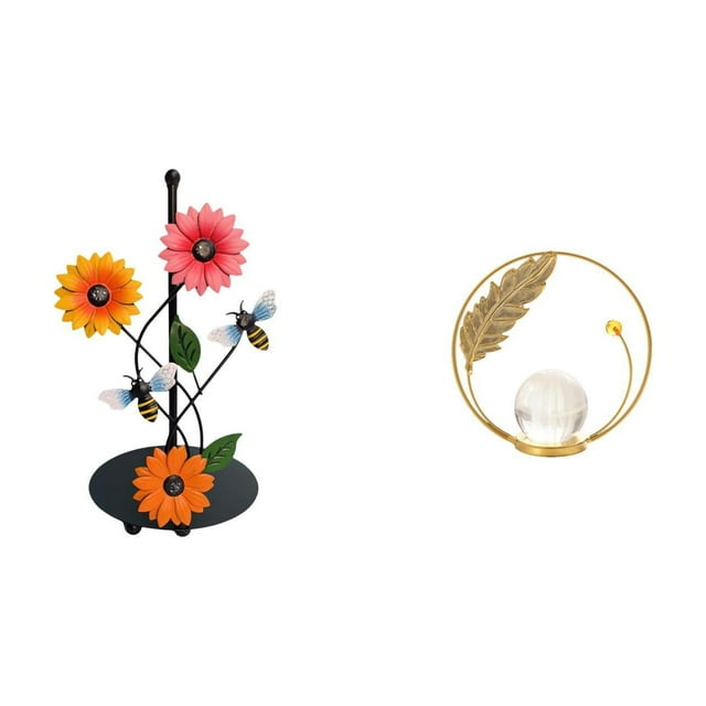 Soporte de papel higiénico,Soporte de papel de cocina con forma de girasol para encimera,Estatua de bola de cristal,Estatuas de bolas de cristal para decoración del