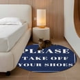 thumbnail image 3 of Blue Letter Round Area Rug 4 FT, Non Slip Indoor Outdoor Rug, Modern Minimalist White Text Striped Washable Soft Circular Carpet Non-Shedding Floor Mat for Coffee Table Nursery Foyer Balcony, 3 of 9