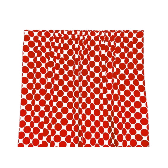 Cotton Curtain Polka Dots Print 58 Inch Wide / Large Dots Red on White