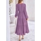 thumbnail image 2 of Vestido largo PRETTYGARDEN para mujer, elegante, con lunares suizos, color morado, 2 of 9