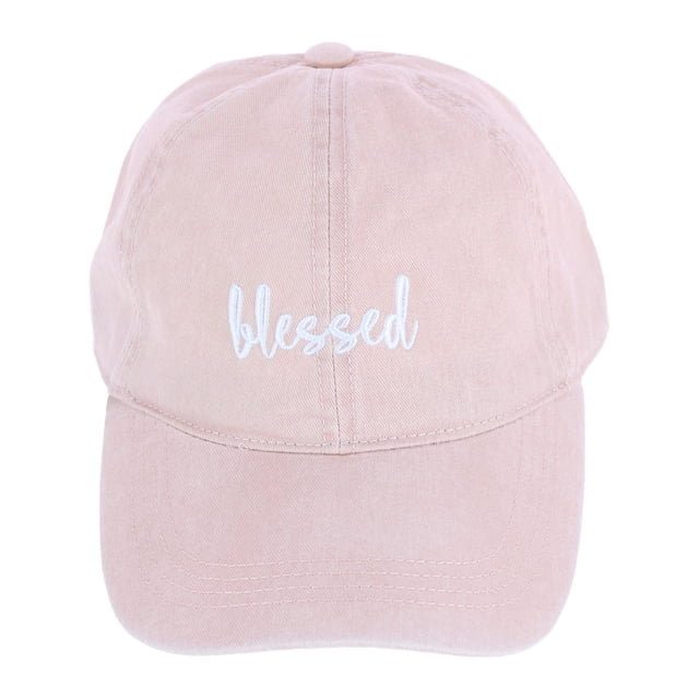 David & Young Blessed Embroidered Denim Baseball Cap Hat (Women's)