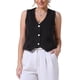 thumbnail image 1 of CHAQUETA DE JEANS SIN MANGAS PARA MUJER INSPIRADA CHIC, CON ESCOTE EN V Y BOTONES, VESTIDO DE DENIM CROP XL NEGRO, 1 of 6