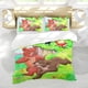 thumbnail image 5 of Osito Conjunto de sábanas temático, trío de piezas, cómodo y amigable con la piel, diseño único, regalo de decoración para el hogar para familiares, amigos y fans, 90 cm * 190 cm, 5 of 6