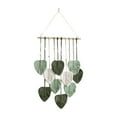 thumbnail image 3 of Tapiz tejido para colgar en la pared de macramé, arte de pared bohemio, decoración del hogar, adorno de cuerda artesanal, borlas de hojas, decoración Verde SM SunniMix Macramé Tela decorativa, 3 of 8