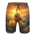 thumbnail image 4 of Yiaed Cartoon Swimming Yellow Duck Print Men's Swim Trunks with Lining Quick Dry Sports Shorts Beach Shorts Boardshorts-, 4 of 5