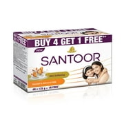 Santoor Sandal and Almond Milk Soap 125g (Pack of 5)(Buy 4 Get 1 Free)