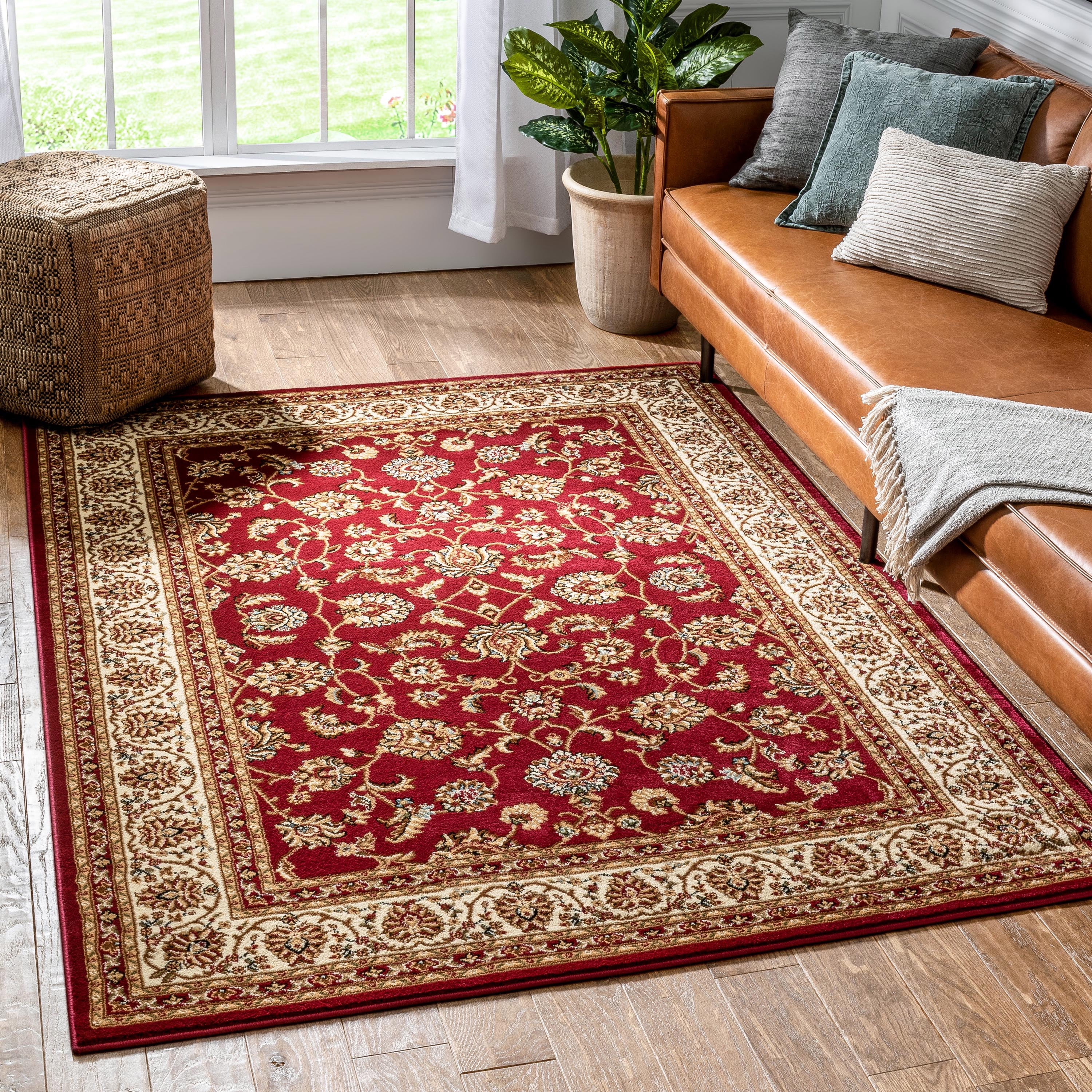 Well Woven Barclay Sarouk Traditional Oriental Panel Red 9'3" x 12'6" Area Rug