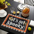 thumbnail image 7 of Let's Get Spooky Haloween Buffalo Plaid Table Mats Set of 4 12x18in Inch Seasonal Fall Holiday Table Mat Durable No Slip Table Mats for Party Kitchen Dining Decoration, 7 of 7