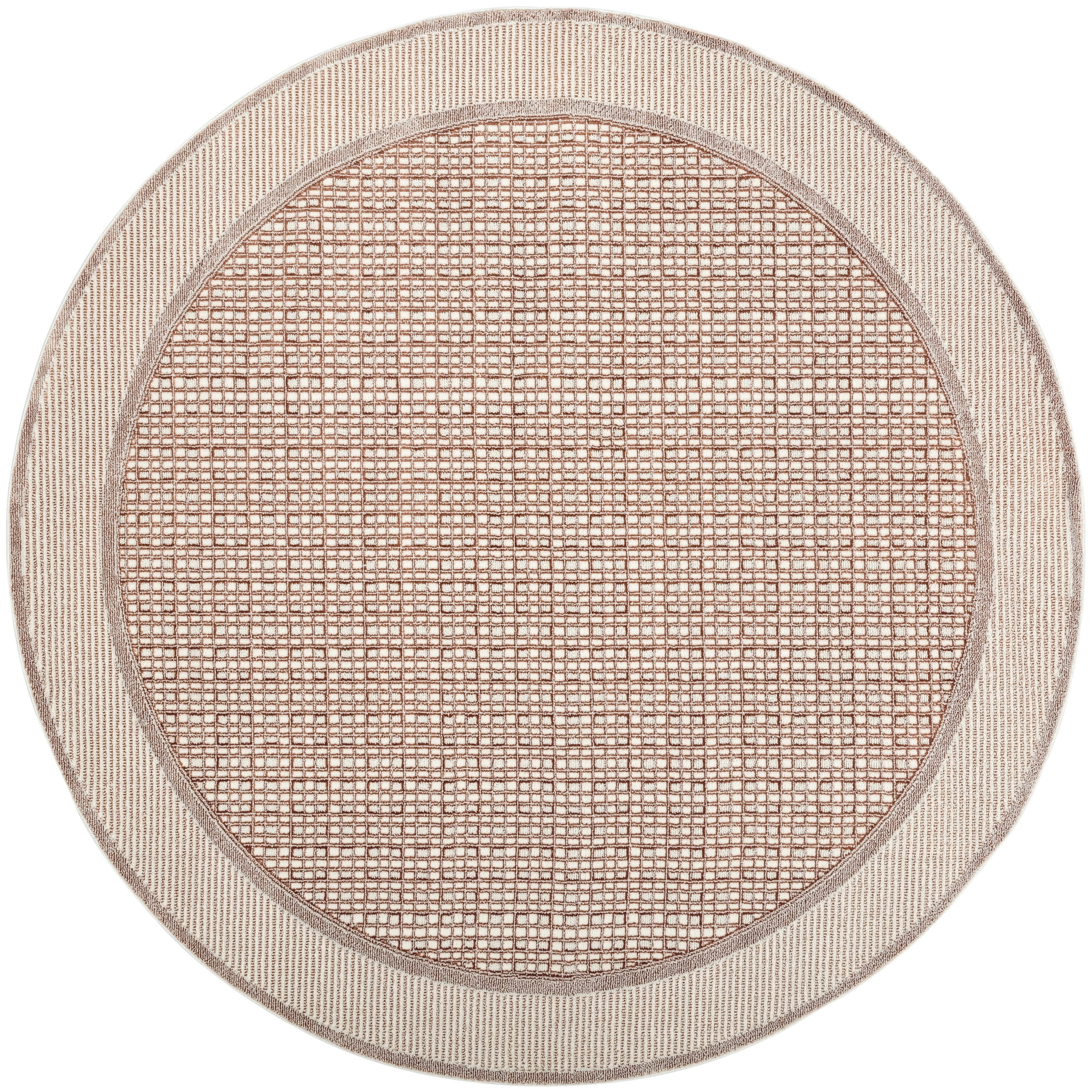 Nourison Nordic 8' x Round Brick Ivory Modern Indoor Rug