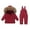 C-360 Burgundy Wine Boy Girl, variant on Pink Boy Girl Children Boy Girl Work Out Athletic Ski Match Tops Pants Hoods Outfits Rompers 2PC Sets for Kid Overall Warm Thick Two Piece Hooded Pants 2PC Sets 2025 5 Years