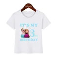 thumbnail image 3 of Camiseta de algodón con estampado de princesas Elsa y Anna de Disney Frozen para niñas, ideal para cumpleaños de 1, 2, 3, 4, 5, 6, 7, 8 y 9 años, 3 of 5