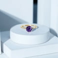 thumbnail image 3 of Rosec Jewels Solitaire Amethyst Engagement Ring 1 Carat - February Birthstone Ring for Women (7 mm, AAA Quality Certified), 14K Yellow Gold, US 4.00, 3 of 9