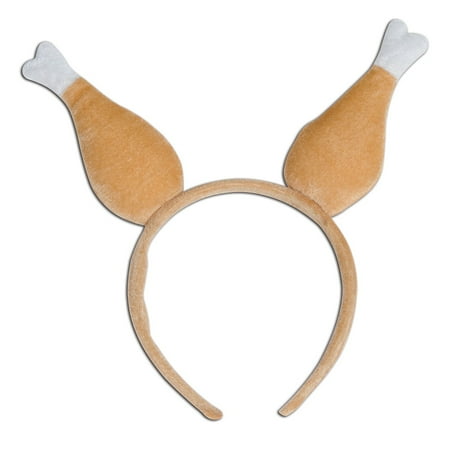 Beistle Club Pack of 12 Brown and White Drumstick Boppers Headbands Party Favors - One Size