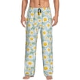 thumbnail image 2 of Picia Daisies Flowers Mens Soft Woven Cotton Elastic Waistband Sleep Pajama Pant Lounge Sleep Pant With Pockets And Drawstring-Small, 2 of 9