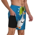 thumbnail image 2 of Kdxio Goose Holding An Umbrella Print Men'S Swim Trunks With Compression Liner 7 Inch Inseam Quick Dry Swim Shorts, 2 of 7