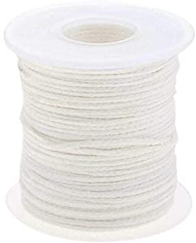 AMOYER 1 Roll Candle Wick Spool Core Unwaxed Cotton Wicks Square Braid Design 61m 200ft*2mm Candles Making Craft White
