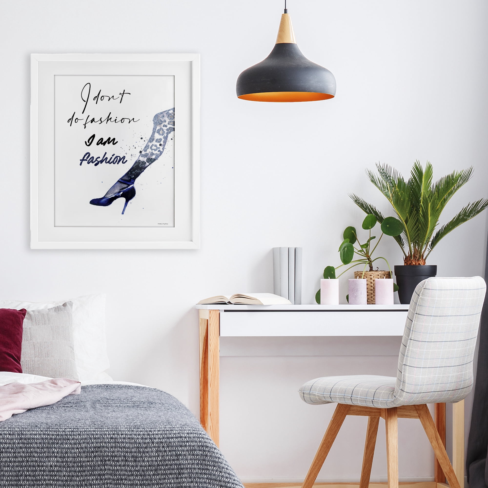 Stupell Industries Trendy I Am Fashion White Framed Print Under Glass, design by Svetlana Aleynikova