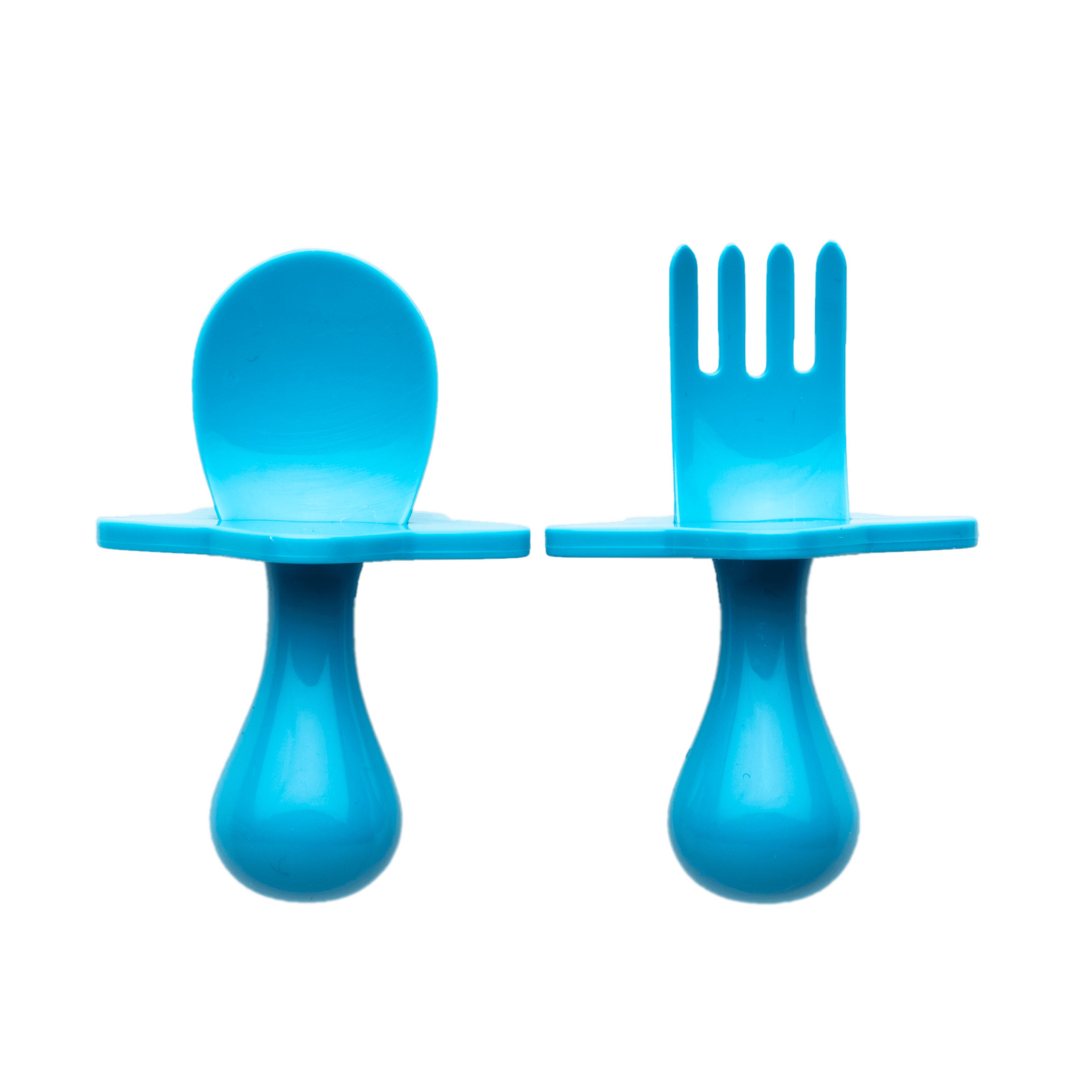 NOOLI First Self Feed Baby Led Weaning Spoon & Fork Utensils Set, BPAFree, 6 Months+ (Blue