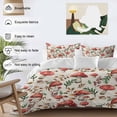 thumbnail image 3 of Cal King 4 Piece Bedding Set Red Mushrooms Maple Leaves on Retro Soft Breathable Duvet Cover and Pillowcase,Rural Plant Duvet Cover Set Washable Bed Sheets for Bedroom Dormitory Guest Room, 3 of 9
