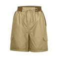thumbnail image 3 of Noilla Women Shorts Casual Cargo Short Linen Loose Ladies Plus Size Bottoms Summer Pants Dark Khaki M, 3 of 7