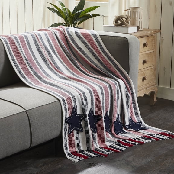 VHC Brands Hatteras Stars Woven Throw 50x60