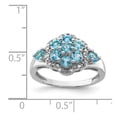 thumbnail image 2 of Sterling Silver Diamond and Light Swiss Blue Topaz Ring - Size 7 - Measures 2mm Wide, 2 of 3