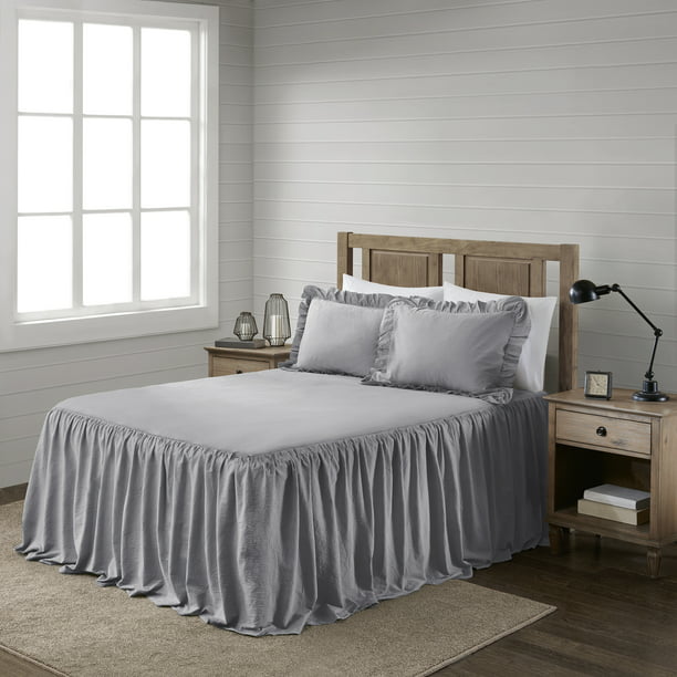 Better Homes and Garden Lelia Cotton Wash Ruffle Skirted Bedspread Set ...